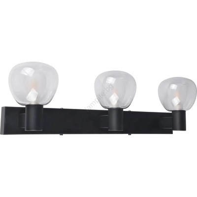 Polux Стенно осветително тяло за баня POLA 3xG9/5W/230V IP44 черно/прозрачно (SA2405)