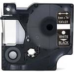 Pro Dymo Dymo 43621, 6mm x 7m, бял печат / черен фон, съвместима лента (43621)