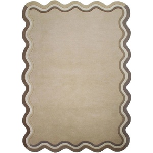 Flair Rugs Ръчно изработен вълнен килим в естествен цвят 160x230 cm Leo Scallop - Flair Rugs (503119381118)
