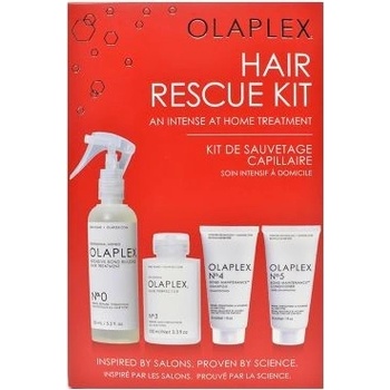 Olaplex Hair Rescue Pro Holiday šampón No.4 30 ml + kondicionér No. 5 30 ml + péče No. 3 100 ml + hloubková péče No. 0 155 ml darčeková sada