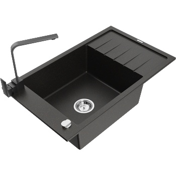 Mexen Elias гранитна кухненска мивка с 1 корито с отцедник и кухненски (6511-75-670300-70)