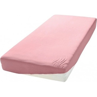 Carbotex napínacia Jersey bavlna prestieradlo svetlo ružové / 90x200