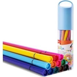  Флумастери 12 цв. Deli Colorun тубус EC156-12