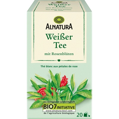 Alnatura Bio bílý čaj s růžovými květy 20 čajových sáčků