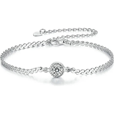 P&J Jewellery stříbrný moissanitový náramek Dotek elegance SMB1