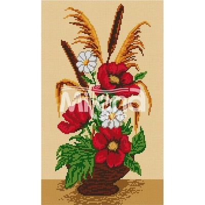 Milena Style Композиция с макове - гоблен с щампа с конци Ariadna