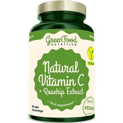 GreenFood Nutrition Natural Vitamin C + Rosehip Extract 60 kapsúl