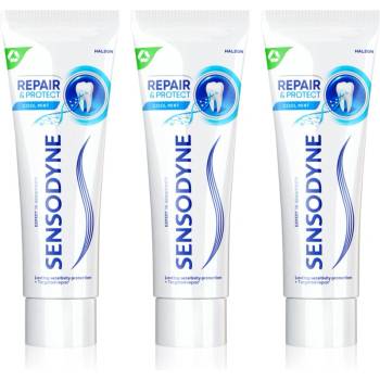 Sensodyne Repair & Protect Cool Mint паста за зъби за чувствителни зъби 3x75ml