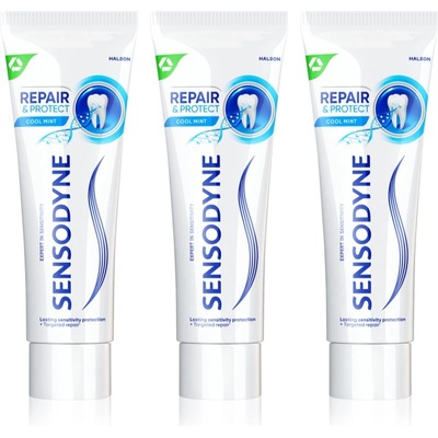 Sensodyne Repair & Protect Cool Mint паста за зъби за чувствителни зъби 3x75ml