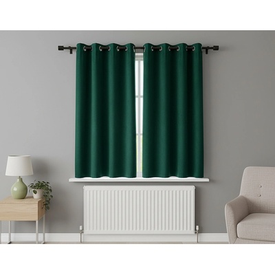 Zatemňovací krátký závěs s kroužky "BLACKOUT" NEW VITORIA 135x160 cm zelená (cena za 1 kus) Mybesthome