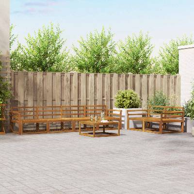 vidaXL Комплект дивани за открито 7 pcs Естествен (3367227)