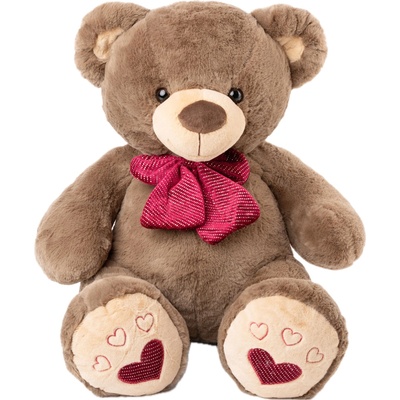 Амек Тойс Плюшена играчка Амек Тойс - Мече кафяво с червена панделка, 50 cm (73108)