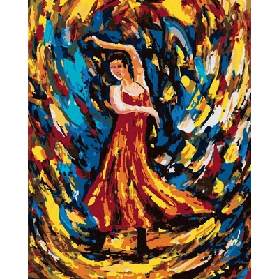zuty Malování Podle Čísel Dívka Tančící Flamenco 40 x 50 Cm Plátno Rám