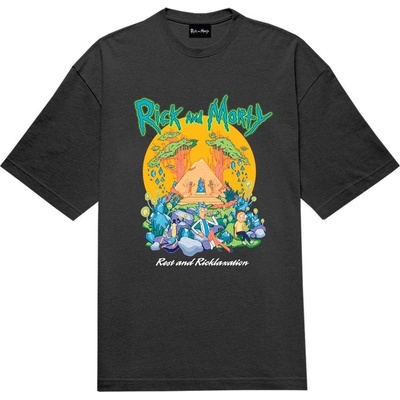 Pánské tričko Rick and Morty Rest and Ricklaxation černá