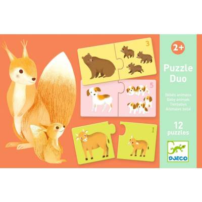 Djeco duo Počítání se zvířátky 12 dílků