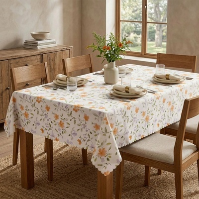 Forbyt Nešpinivý teflonový látkový ubrus 25257/110 ORANŽOVÁ RŮŽE 120x140cm obdélník