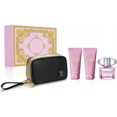 Versace Bright Crystal sprchový gél 100 ml + telový krém 100 ml + EDT 90 ml + kozmetická taška darčeková sada