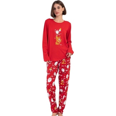 Дамска коледна макси пижама в червено
