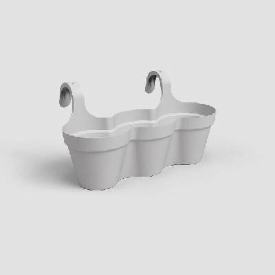 Artevasi Květináč CAPRI balkonový trojitý 54cm plast sv.šedá