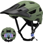 Favoto Road Bike Helmet Mountain Bike with Peak Lightweight - Double Technology Inmould MTB Helmet for Men Women Bicycle Helmet M Army Green - B025 (B025)