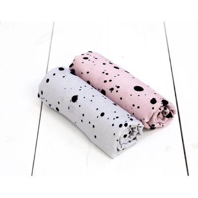 Sleepee Mušelinové bambusové plienky Sleepee Big Nappies šedá/ružová 2 ks