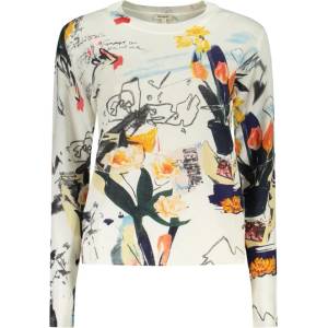 Desigual Дамски пуловер desigual, Размер m, Цвят Бяло (26swjf35_bi1001)