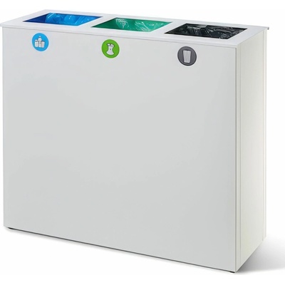 Lune sestava na tříděný odpad Crafter, bílá, lakovaná ocel, sestavitelná, 3 x 34 l 80272000