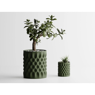 Кашпа Dent 2 Малка, 111x111xH126mm - Тъмнозелен Mат