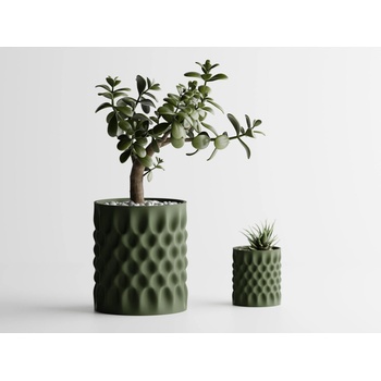 Кашпа Dent 2 Малка, 111x111xH126mm - Тъмнозелен Mат