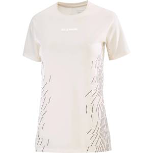 Salomon Дамска тениска Salomon Women's Sense Aero S/S Tee GFX Running shirt - Whisper White / White (916-5912-0213)