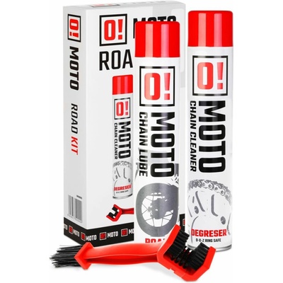 OMOTO ROAD CHAIN CARE AND PROTECTION sada na čištění a mazání řetězu 2+1 s kartáčem 2 X 750ML