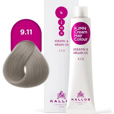 Kallos KJMN Cream Hair Colour Keratin & Argan Oil 9,11 Lightest Blonde 100 ml