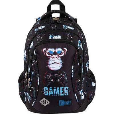 Menší školní/volnočasový batoh Blue Gamer, 20 l, 3 komory BP26, rozměry 39x27x17 cm