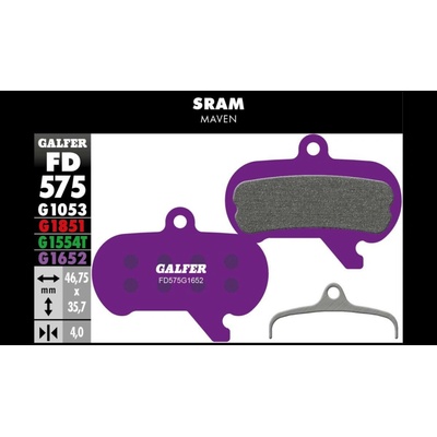 Galfer FD575 E-Bike brzdové destičky pro SRAM Maven, metalické