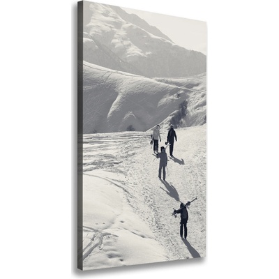 Vertikálny foto obraz na plátne do obývačky Lyžiari 50x100 cm