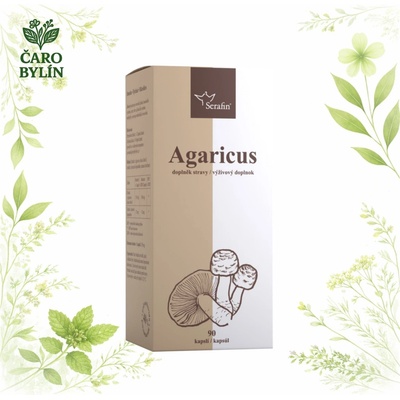 Serafin Agaricus 40% polysacharidov so skorocelom 90 kapsúl