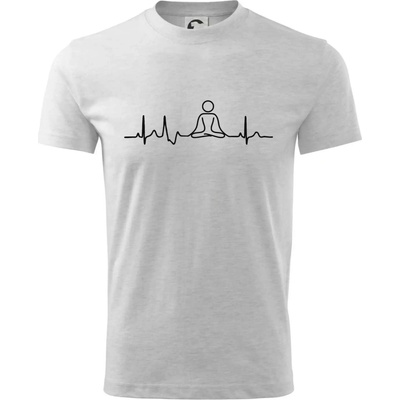 Ekg yoga tričko dětské bavlněné světlešedý melír