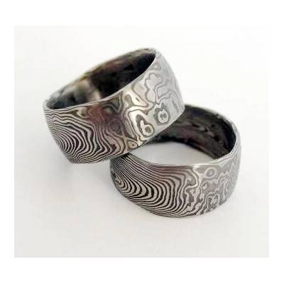 Snubní prsteňy kovaná nerezová ocel damasteel DA-1005
