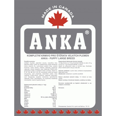 Anka Puppy Large Breed 20 kg