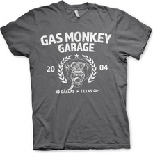 Triko Gas Monkey Garage Emblemšedé