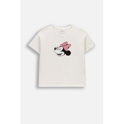 COCCODRILLO Tričko s krátkým rukávem ecru s potiskem vpředu a vzadu licence MINNIE MOUSE