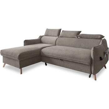 Miuform Светлокафяв кадифен ъглов разтегателен диван (ляв ъгъл) Sweet Harmony - Miuform (967MO233)