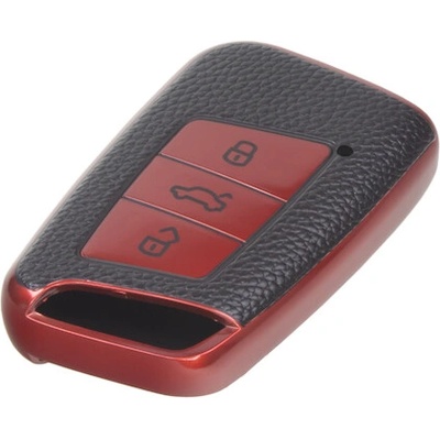 TPU obal pro klíč VW Passat B8, červený-kůže, 484VW123LR