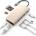 Satechi USB-C Aluminum Multiport Adapter - мултифункционален хъб за свързване на допълнителна периферия за компютри с USB-C (златист)