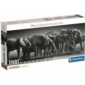 Clementoni Панорамен пъзел Clementoni от 1000 части - Стадо гиганти (39895)