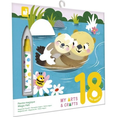 Janod My arts&crafts Mini Кадифени книжки за оцветяване Вкусни животни от 18 месеца