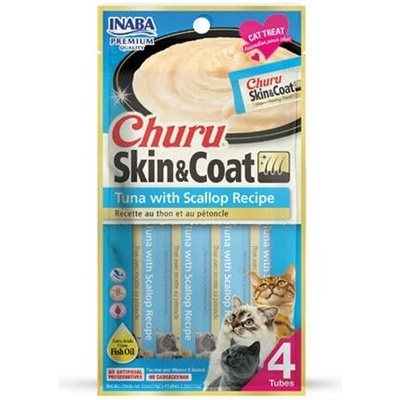 Inaba Churu Skin & Coat cat Tuniak s hrebenatkou 4 tuby 56 g