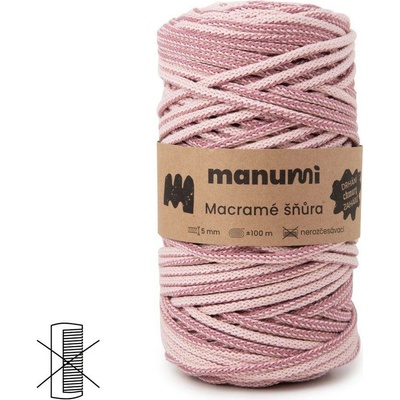 Manumi Macramé šňůra 5mm růžový mix - 1 ks