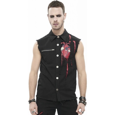 vesta DEVIL FASHION Paper Cuts Printed Button Up Punk