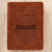 Journal Lux-Leather Be Strong & Courageous Josh 1: 9